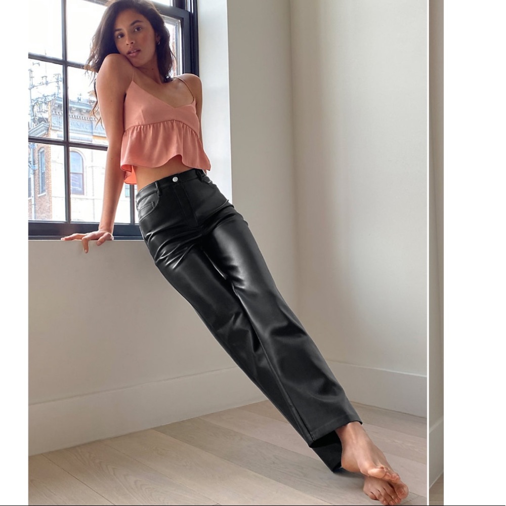 Aritzia Wilfred Vegan Leather Melina Pant